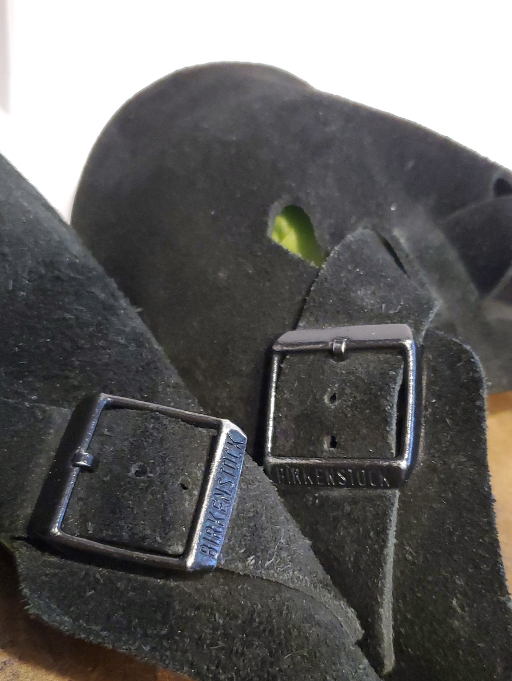 Birkenstock Boston Suede Leather Mules Shoes Clogs In Black Size 12 - Picture 6 of 14